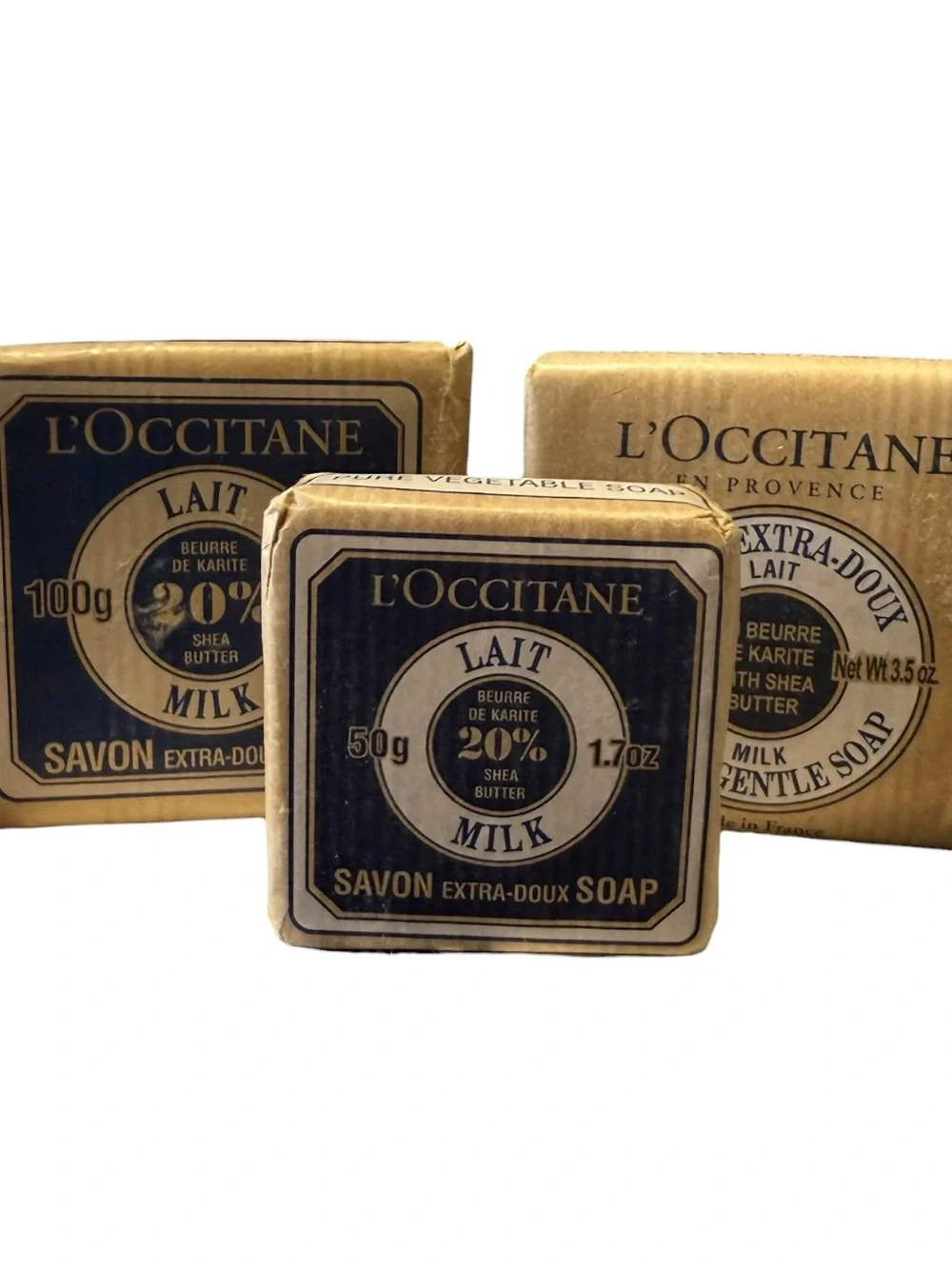 L'Occitane Savon Extra-Doux Milk Bar Soap‎ with Shea Butter Lot of 3